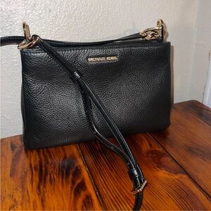 Michael Kors Black Crossbody Bag with Gold Accents